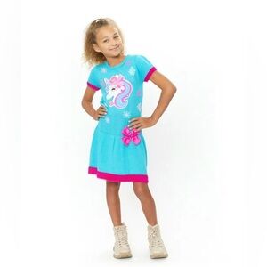 JOJO Siwa Girls Sweater Holiday Unicorn Rainbow Dress, Size M(7-8)